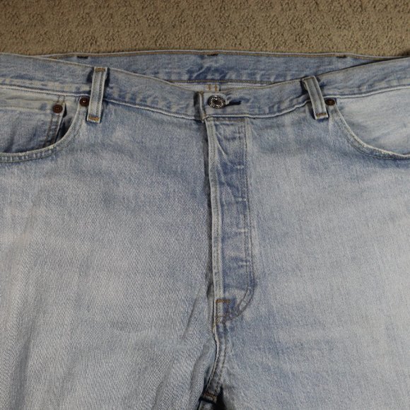 Levi's 501 Light Blue Faded Jeans 40x30 - Picture 2 of 11